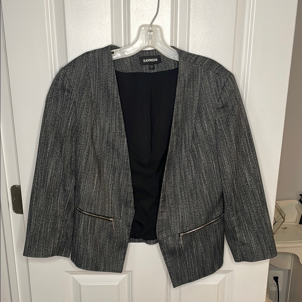 Express Gray Tailored Blazer with